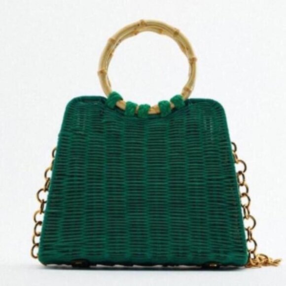 NWOT Zara Rattan Bag - Picture 5 of 5